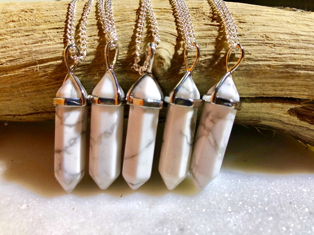 Howlite crystal pendant