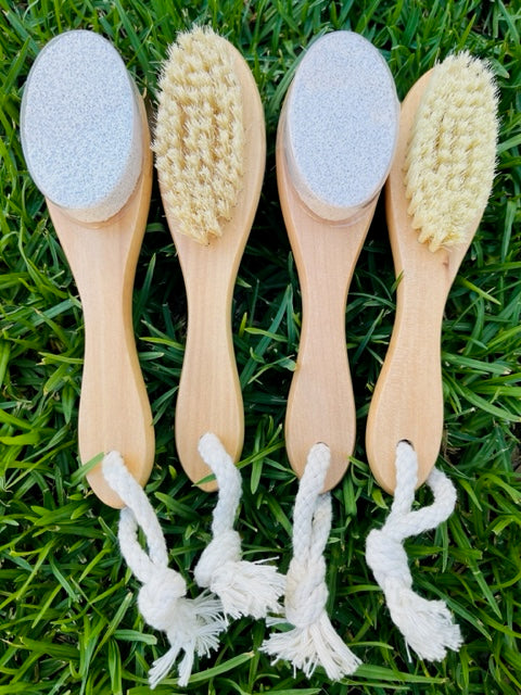 Natural Foot scrubbers with brush & pumice stone.